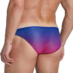 Men's Triangle Polka Dot Gradient Elastic Waist Fashion Sports Casual Beach Swimming Trunks Flat Angle