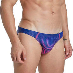 Men's Triangle Polka Dot Gradient Elastic Waist Fashion Sports Casual Beach Swimming Trunks Flat Angle