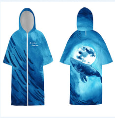 Surf Poncho Changing Robe with Hood Quick Dry Microfiber Wetsuit Changing Towel with Zipper for Bath Beach Surfing Men Women