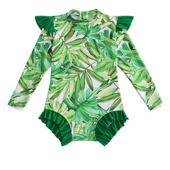 Girls Swimsuit Long Sleeve Baby Girls Training Swimwear Children Kids One-piece Bathing Swimming Swim Suit Summer Beachwear