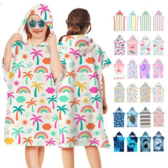 Beach Towel for Boys Girls Hooded Bath Towel Wrap Toddler Pool Towel with Hood Microfiber Absorbent Sweat-absorbent Swim Robe